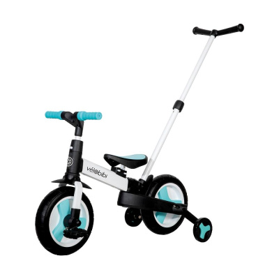 Велосипед-беговел с родительской ручкой Velobibi Орион ВЛ-2644 бело-голубой 01